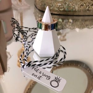 White Modern Prism Pyramid Ring Holder in Box